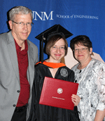 Emmallee Jones and parents at 2013 UNM Engineering Spring Convocation
