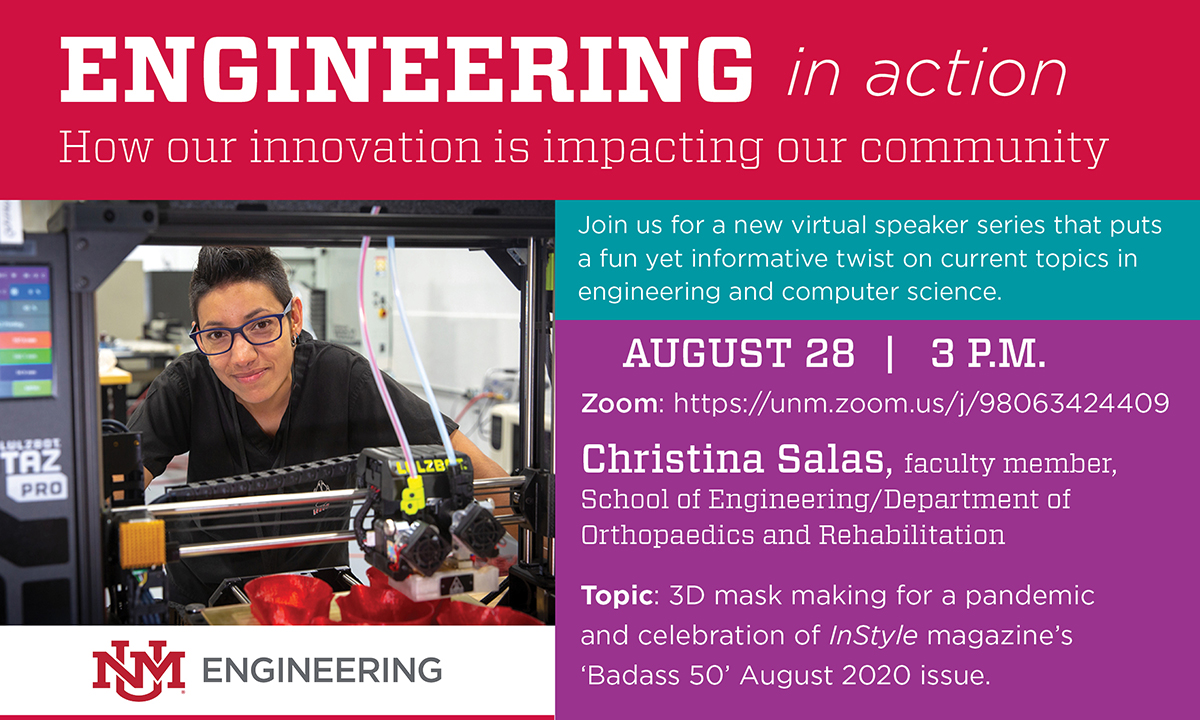 the image of the engineering in action flier featuring Christina Salas