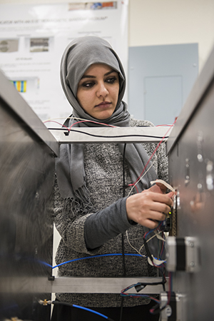 photo of a woman engineer working in a laboratory