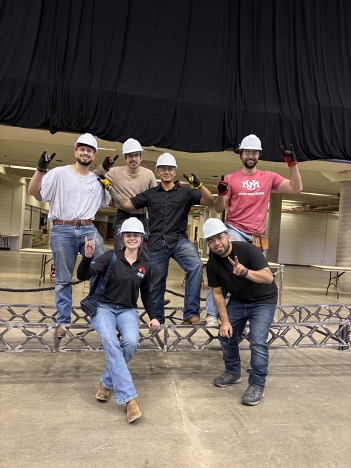 photo: 2025-2026 Steel Bridge build team with a very strong UNM steel bridge carrying the team without any problem